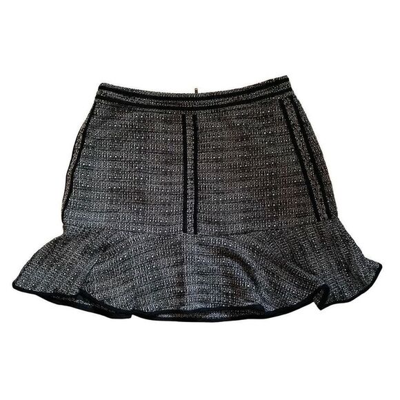 MADEWELL | black tweed textured mini peplum lined skirt 2 - Picture 1 of 7